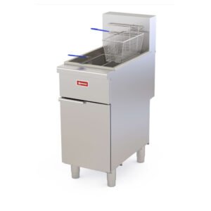 50 lbs. Capacity Natural Gas Open Pot Floor Model Fryer - 122000 BTU