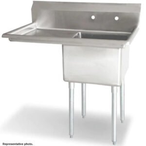59'' CHEF One Tub Sink with Centre Drain & Left Drainboard