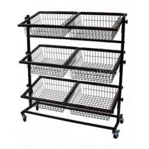 Display Rack 6 Baskets & Wheels