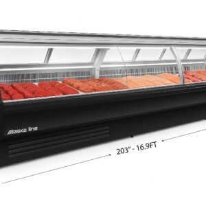 203'' - 16.9 FT Alaska-Line Gravity Cooling Meat/Deli Display Cooler Remote or Self-Contain Options