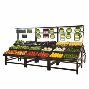 Single Sided Vegetable Rack with Black Baskets