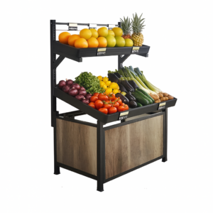 48'' Plastic Tray Single Side Fruit & Vegetable Rack