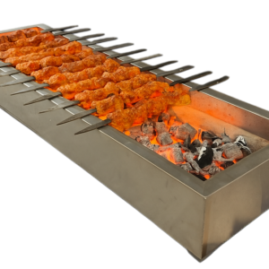 Lava Rock 84'' with Fire Brick Charcoal Manual Grill for Kebab
