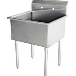 EFI 18″ x 18″ x 13″ Economy Center Drain One Compartment Sink With No Drain Board
