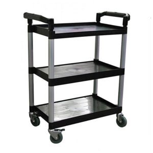 Omcan Black Plastic Bussing Cart with 16″x24.75″ Tray
