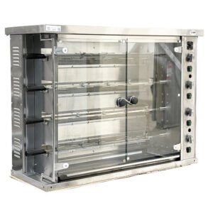 CHEF Natural Gas Rotisserie, 4 Spits, 16 Chicken Capacity