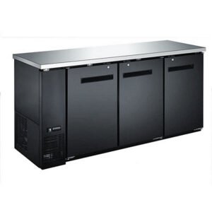 73" Omcan Solid 3 Door Bottle Cooler 19.6 Cu. Ft.