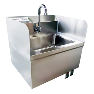 Omcan Fabricated Hand Sink with Knee Valve Assembly and Side Splashes