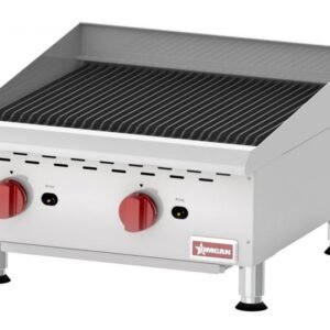 Omcan 24″ Elite Countertop Radiant Gas Charbroiler 2 Burners 80000 BTU