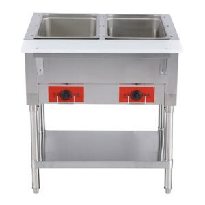 30'' Omcan Electric Steam Table with Cutting Board and Undershelf