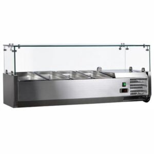 59'' Omcan Topping Rail with Glass Guard -