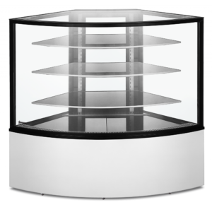 Omcan 59″ Refrigerated Corner Floor Glass Display Case 16.8 cu.ft / 475 L Capacity