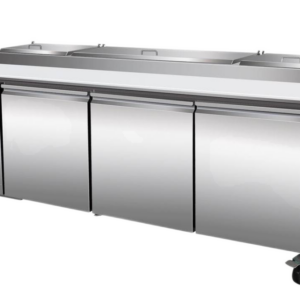 94" CHEF Triple Solid Door Refrigerated Pizza Prep Table