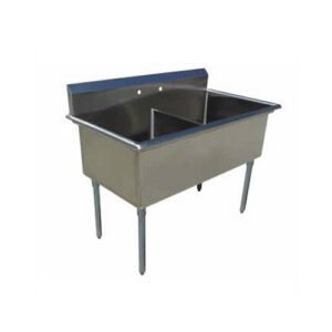 EFI 18″ x 18″ x 13″ Economy Center Drain Two Compartment Sink with No Drain Board