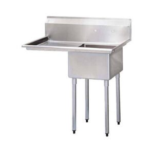 EFI 24″ x 24″ x 14″ Corner Drain One Compartment Sink With Left Drain Board