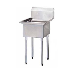 EFI 24″ x 24″ x 14″ Corner Drain One Compartment Sink With No Drain Board