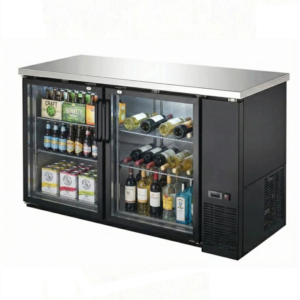 60" CHEF Double Glass Door Back Bar Cooler
