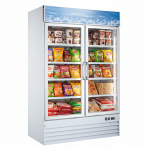 Omcan 53'' 2 Door Swing Glass Door Freezer with 45 Cu.Ft