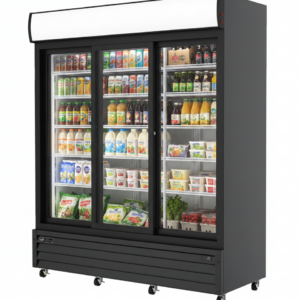 EFI 68" Triple Sliding Glass Door Display Cooler - 46 Cu. Ft.