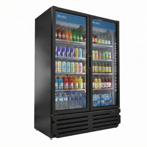 55'' Pro-Kold Double Glass Door Merchandise Cooler 41.6 Cu.Ft.