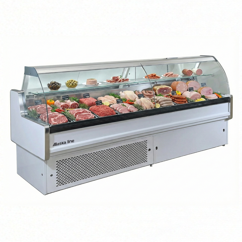 101'' Alaska-Line Slim Meat Deli Service Showcase
