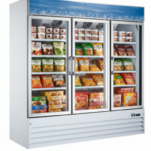 Omcan 80'' 3 Door Swing Glass Door Freezer with 52.3 Cu.Ft