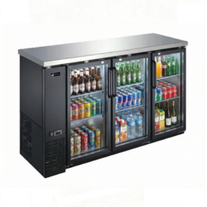 EFI 90″ 3 Door Glass Back Bar Refrigerator