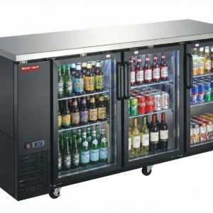New Air - 72" Black Glass Door Back Bar Cooler -