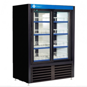 QBD 39.5" Double Glass Slide Door Cooler Pass Thru