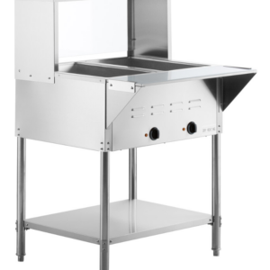 CHEF Electric Two Pan Steam Table with Sneeze Guard