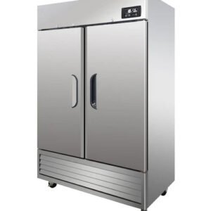 55'' CHEF Double Solid Door Stainless Steel Cooler 46.1 Cu.Ft.