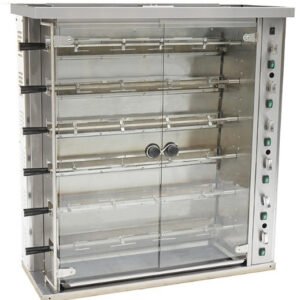 CHEF Natural Gas Rotisserie, 6 Spits, 24 Chicken Capacity