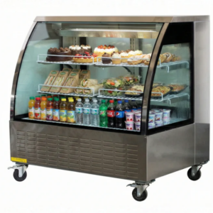 72'' CHEF Stainless Steel Curved Display Cooler 14.1 Cu.Ft -