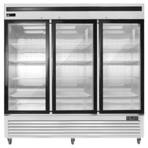 EFI 82" Bottom-Mount Glass Three Door Merchandising Refrigerator 77.1 Cu.Ft.