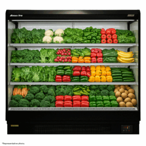 Alaska-Line 76'' Open Air Merchandise Floor Display Cooler w/ Curtain 31.7 Cu.Ft.