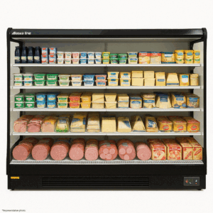 Alaska-Line 101'' Open Air Merchandise Floor Display Cooler w/ Curtain Remote or Self Contain