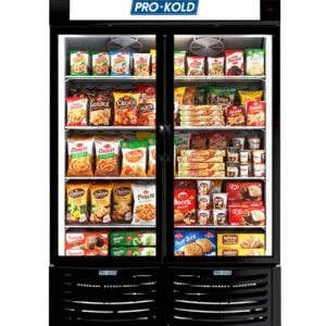 54" Pro-Kold Double Glass Door Display Freezer 32 Cu.Ft.