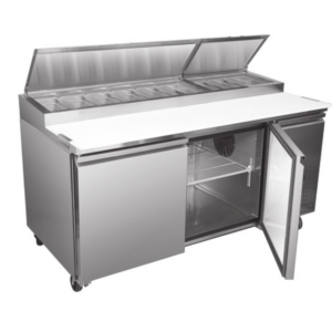 72'' CHEF Double Door Refrigerated Pizza Prep Table