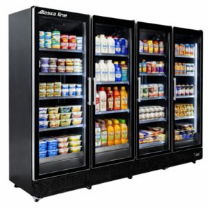 Alaska Line Commercial Glass Door Display Refrigerator 4 Swing Door
