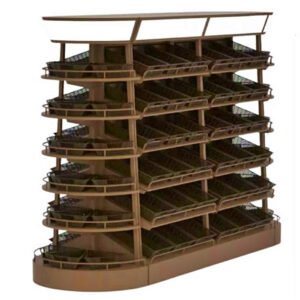 40'' Fruit Display Rach With Rattan Basket Single Side