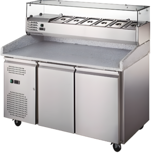 59'' CHEF Double Door Marble Top Prep Table