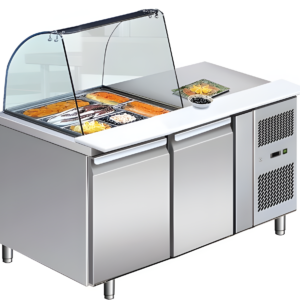 54'' CHEF Salad Prep Table With Sneeze Guard