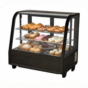 27'' Omcan Black Countertop Refrigerated Display Case -