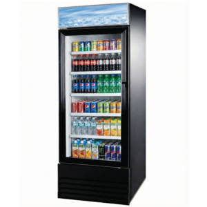 28'' Omcan Single Door Black Glass Refrigerator 23 Cu.Ft.