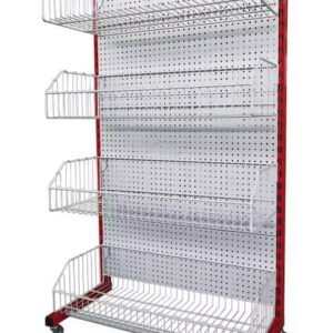 Black Gondola Shelving Single Sided with Baskets